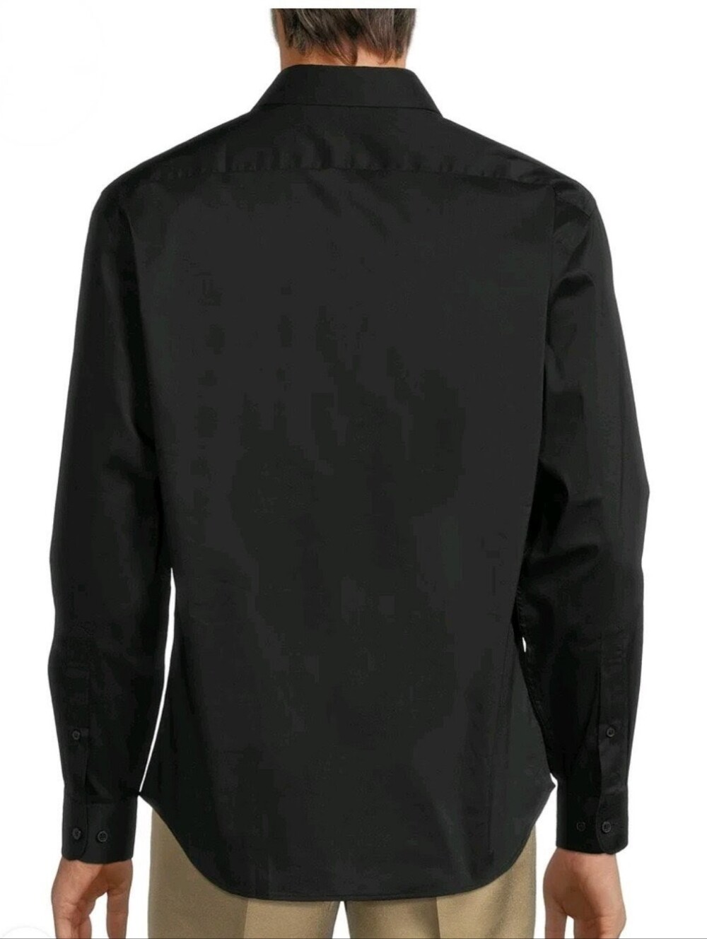 George Men's Black Dress Shirt NIP Comfort Stretch Collar Button Front 32/33 - Picture 2 of 4